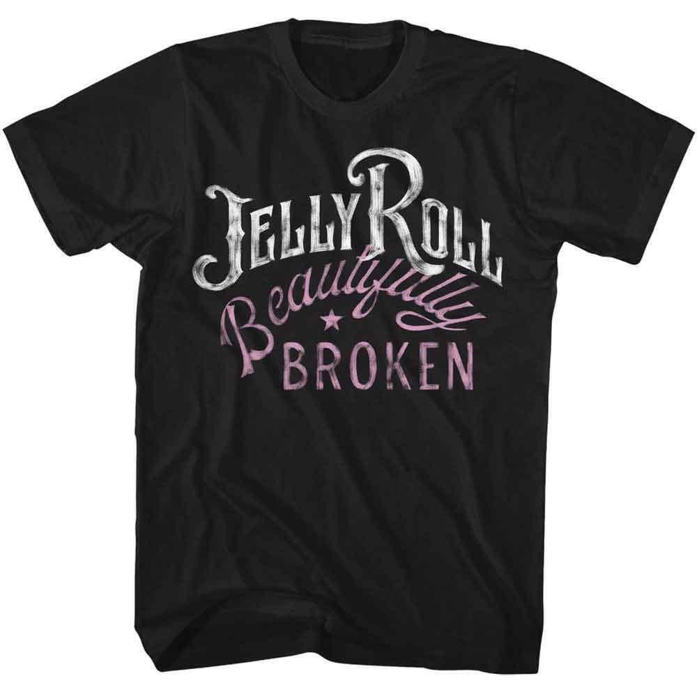 Jelly Roll Beautifully Broken Painted Black T Shirt